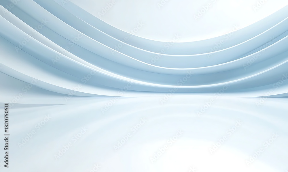 Poster Abstract wave-like patterns in soft blue tones creating a modern, serene backdrop.