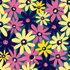 Fototapeta premium colorful pattern of various flowers 