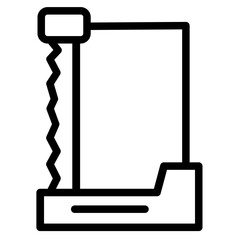 Hacksaw Cut Blade Line Icon