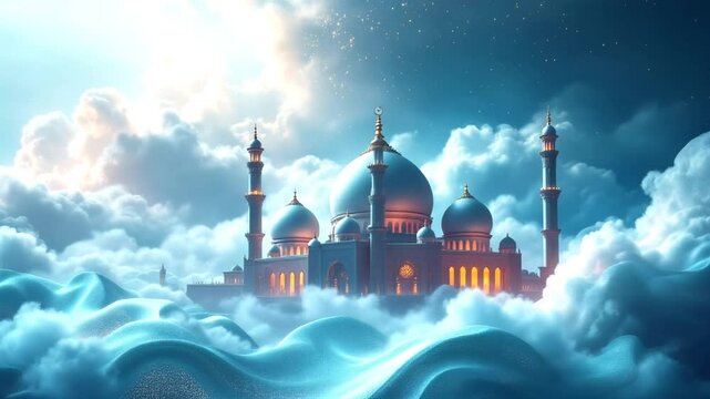 night view of the mosque