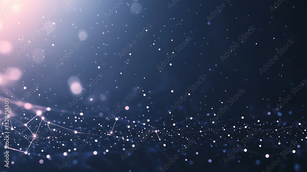 Leinwandbilder Sparkling particles in a dark background create a magical effect.