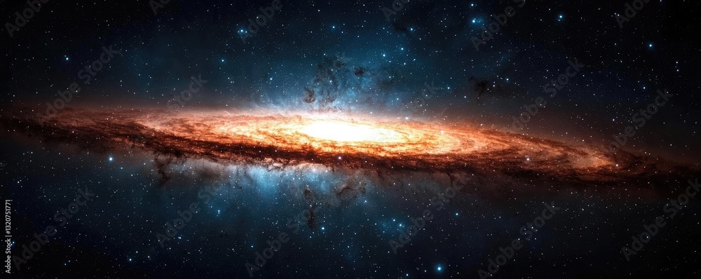 Aufkleber dark sky idea. stunning view of a galaxy with vibrant colors and cosmic dust in the universe.