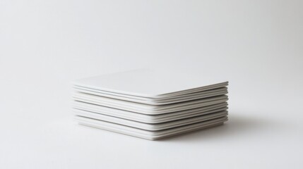 Stack of minimalist square white plates