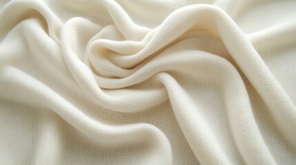 Obraz premium Draped Cashmere Fabric Texture in Soft Creamy White Tone