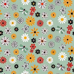 colorful pattern  of various flowers 