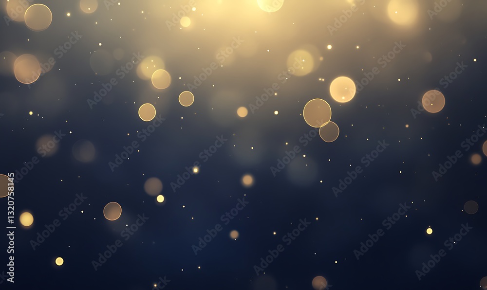 Aufkleber Shimmering golden particles against a dark background create a magical atmosphere.