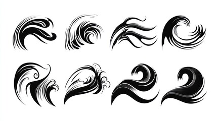 Fototapeta premium Abstract wave graphic set for design