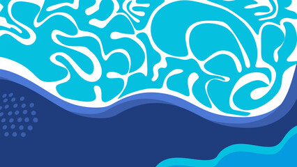 Minimalist background with blue wave environment.