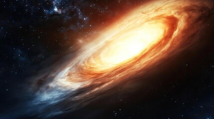 Obraz premium Dark sky idea. A stunning galaxy in deep space, showcasing swirling colors and luminous stars.