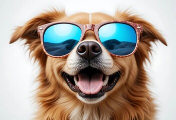 Adorable Dog Wearing Stylish Blue Sunglasses