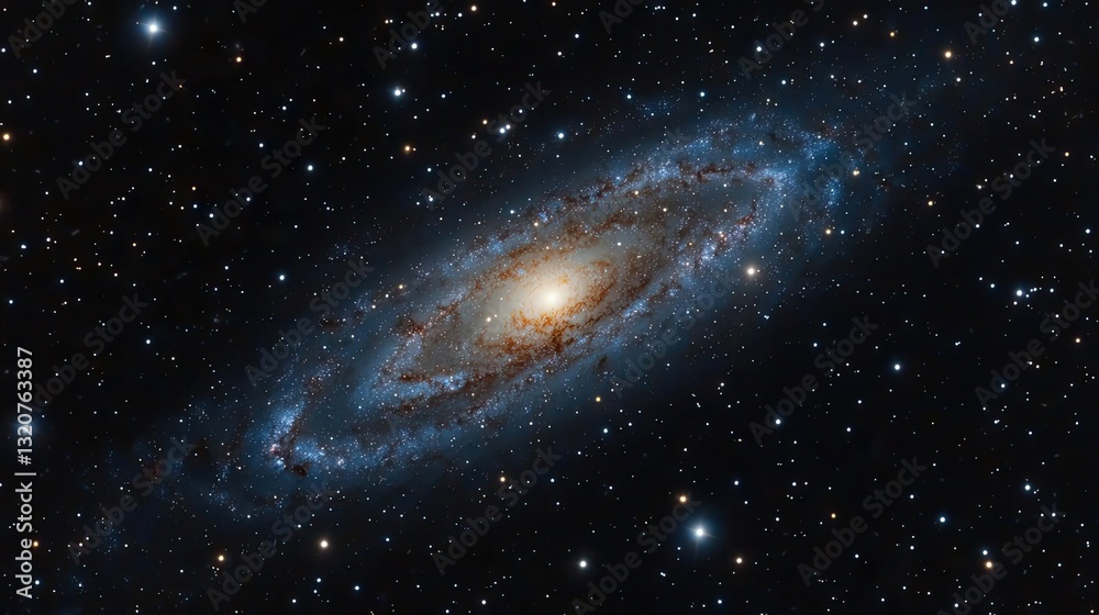 Aufkleber dark sky idea. a stunning view of a spiral galaxy in deep space with vibrant colors and stars.