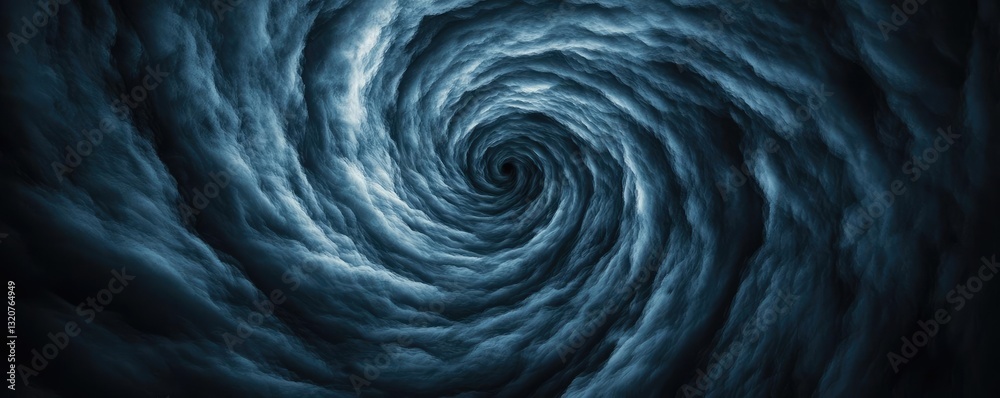Poster Dark sky idea. A mesmerizing swirl of dark clouds creating an atmospheric vortex effect.
