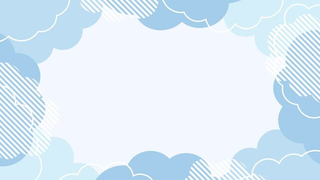 モコモコ動く雲のフレーム背景アニメーション