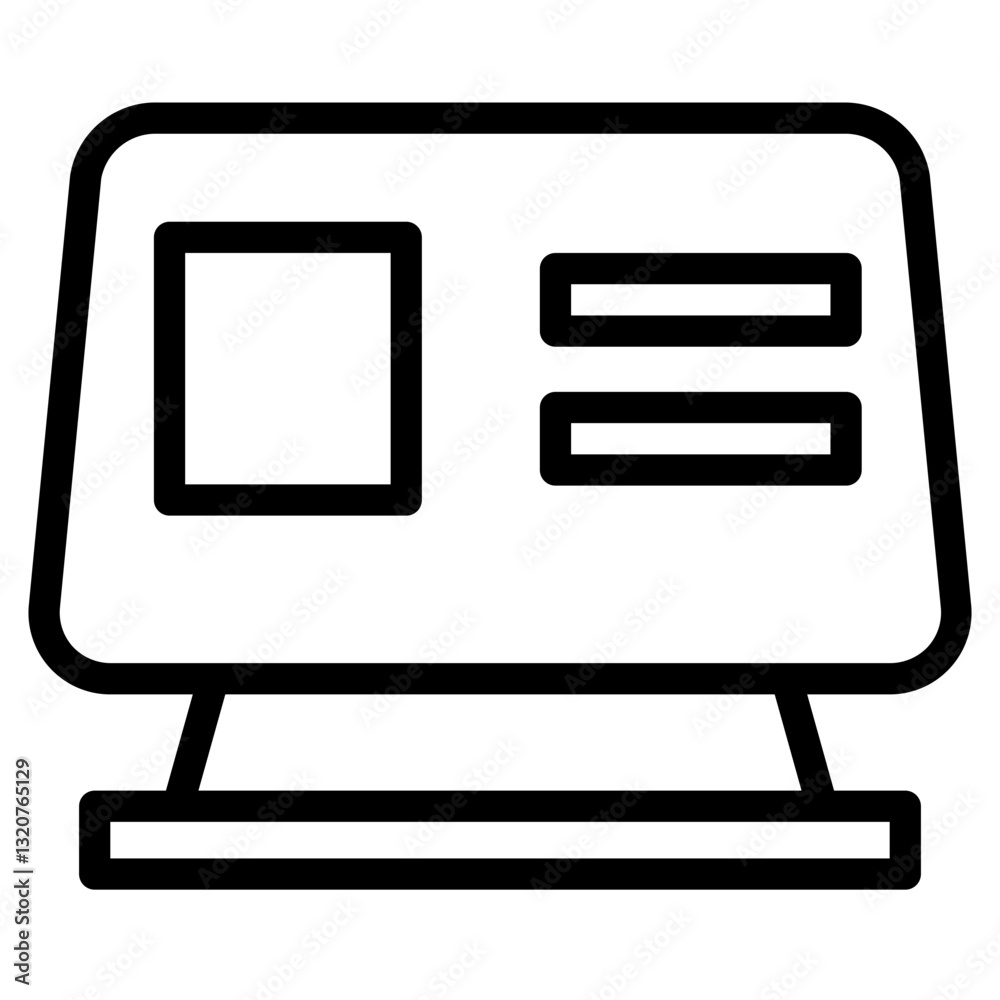 Poster interface computer tool line icon