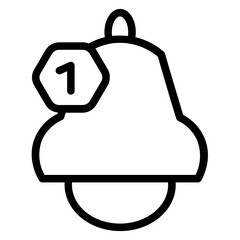 Remind Alarm Notification Line Icon