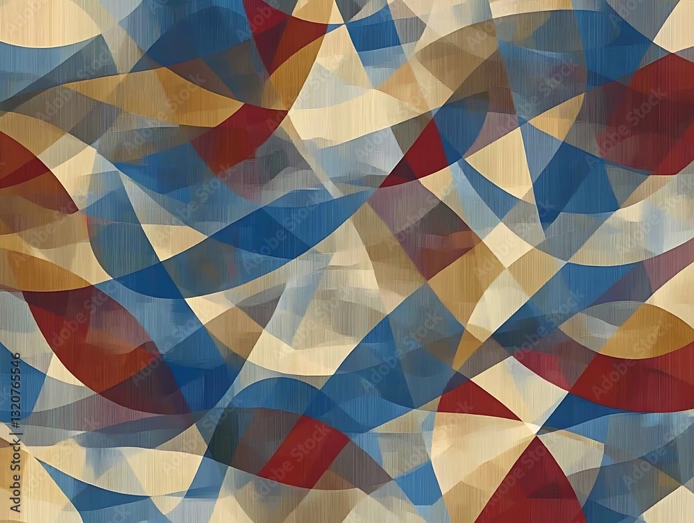 Poster dynamic abstract pattern featuring interlocking geometric shapes design