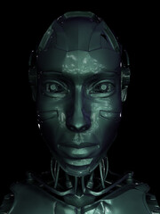 3d illustration Robot face 01