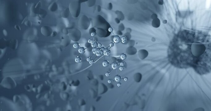 Looped video of Acetylcarnitine, acetyl-l-carnitine, rotating molecular 3D ball-and-stick model