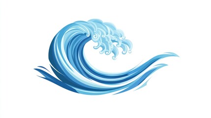 Obraz premium Stylized Ocean Wave Graphic