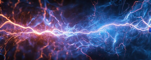Fototapeta premium A close-up of electricity flowing through a vibrant circuit, showcasing the beauty of energy in motion.