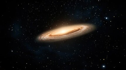 Fototapeta premium Dark sky concept. Stunning spiral galaxy in deep space, glowing with celestial colors and infinite beauty.