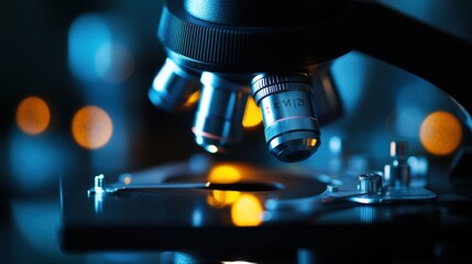 Close-up lab microscope