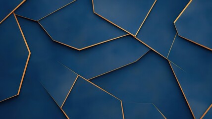 Abstract Navy Blue and Gold Geometric Background