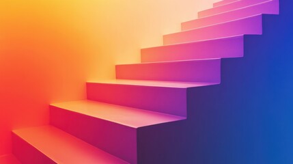 A gradient background with abstract steps leading upward, symbolizing skill development and personal growth