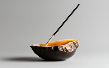 Burning Incense Stick in Agate Stone Holder