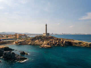 Faro del Cabo de Palos en Cartagena, Murcia, España