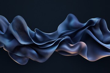 Fototapeta premium Abstract Fluid Waves in Dark Background with Soft Curves and Gentle Flowing Shapes
