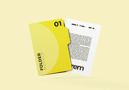 Folder with Document Mockup