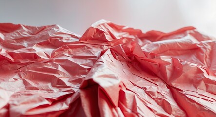 Textured Red Background Featuring a Unique Crumpled Paper Effect Creating Visual Interest and Depth