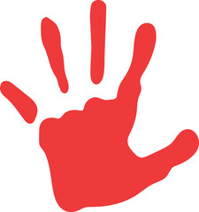 Bold Red Handprint Vector Symbol for Impactful Design