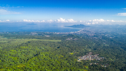 Aerial Drone Shot of Manado and Bunaken National Park