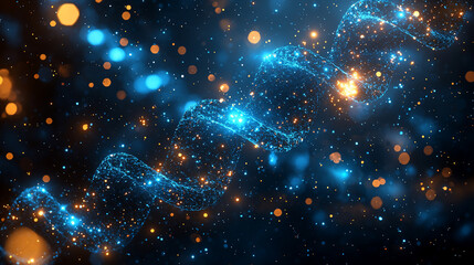 Fototapeta premium Abstract DNA spiral, bokeh effect, scientific background, for scientific or educational purposes