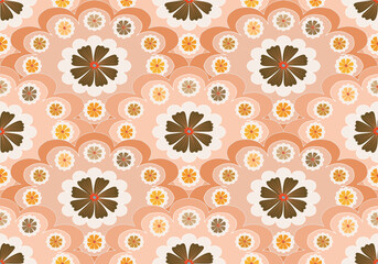 seamless fan pattern with flowers design for  fabric  wallpaper background textile printing home decoration curtains blanket wrapping phone wallpaper