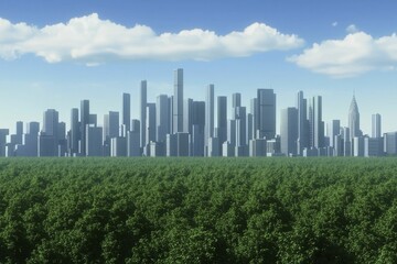 Fototapeta premium Wildlife habitats nestled within an urban landscape, showcasing the delicate balance between nature and human development.