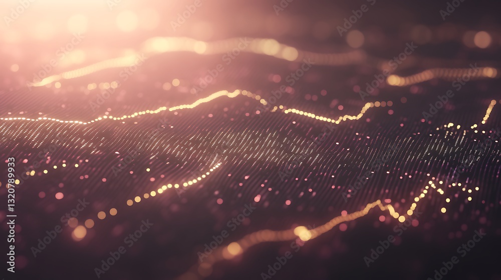 Poster Abstract glowing lines and particles creating a mesmerizing light effect.