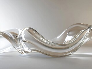 A glass sculpture with a wave-like shape