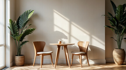 Fototapeta premium living room interior and chairs and table