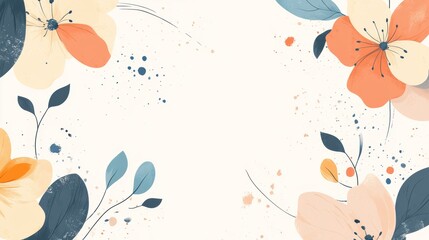 Fototapeta premium A highly detailed and realistic background Delicate, hand-drawn-inspired vector illustration of curve frame mother's day template featuring a warm and inviting atmosphere, Delicate, hand-drawn-inspire
