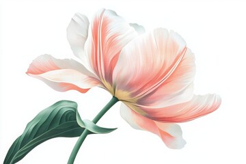 Obraz premium Beautifully Illustrated Pink and Blue Hibiscus Flower