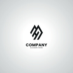 Obraz premium Abstract Initial Letter MH HM Modern Unique Logo Design.