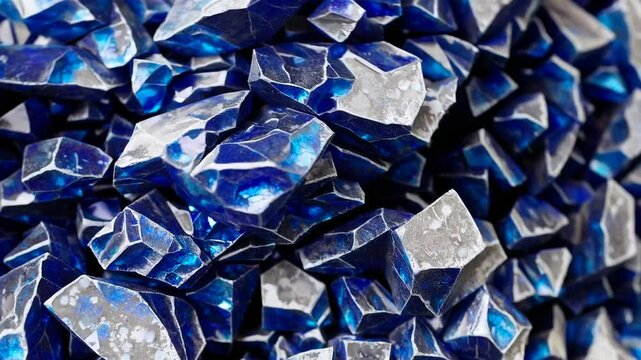 Mesmerizing blue crystal transformation in high resolution