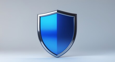 A Shiny Blue Shield Represents Security and Protection Strong and Reliable.