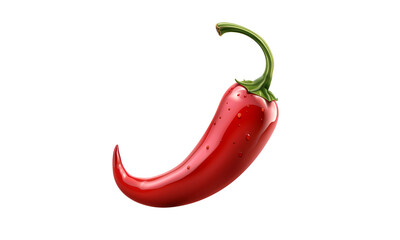 Fiery Red Chili Pepper: A vibrant red chili pepper, glistening with freshness, stands out with its vivid color and organic form. 