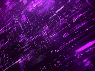 Engaging purple glitch backdrop with futuristic elements, ideal for creating a captivating tech atmosphere.