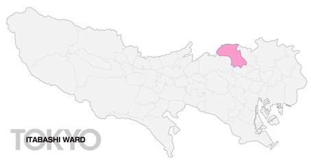 Obraz premium 東京都板橋区の位置地図_04