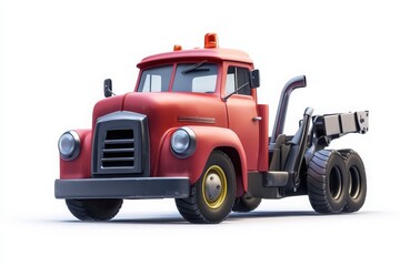 Naklejka premium Classic Blue Flatbed Truck Illustration